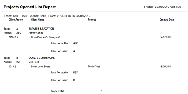 AML Report: Show All Matters Created Within the Last Year